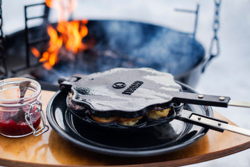 Campfire waffleswith a great topping